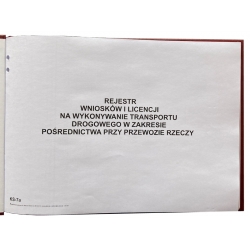 KS-7A Rejestr wniosków i licencji na wykonywanie