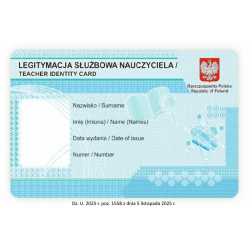 Blankiet do legitymacji służbowej nauczyciela