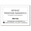 Wkt-112/S Wykaz przesyłek nadanych,