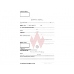 NFZ-4b Skierowanie do szpitala, format A5,
