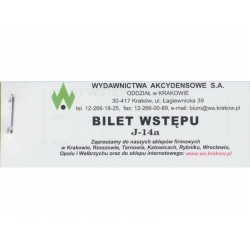 J-14a Bilet wstępu (100 biletów) z perforacją