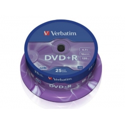 Płyta DVD+R VERBATIM 4,7GB x16 Cake 25 sztuk.