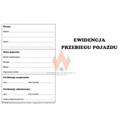P-17a Ewidencja przebiegu pojazdu, format A5,