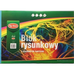 Blok rysunkowy A3 z kolorowymi kartkami 16 arkusz