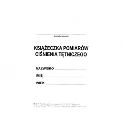 C-1 Książeczka pomiarów ciśnienia tętniczego