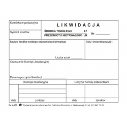K-157 Likwidacja środka trwałego/wyposażenia