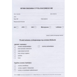 N-16b Wynik badania cytologicznego, papier