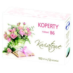 Koperta kolorowa B-6 kwiaty