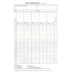Os-225 Lista obecności godzinowa,