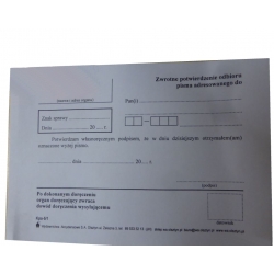 KPA-5/1 Zwrotne potwierdzenie odbioru