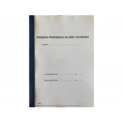 J-3929 Książka przebiegu służby ochrony