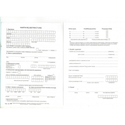 PRD-5/1a Karta rejestracyjna, A5, karton