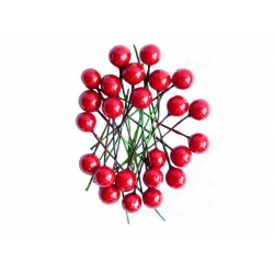 Ozdoba - Owoce ostrokrzewu DPZA-005 24 sztuki