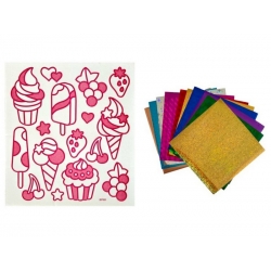 Ozdoba - Naklejki DIY z folią KSPI-432 lody