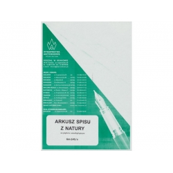 Gm-140/s Arkusz spisu z natury, format A4,