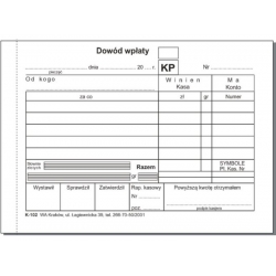 K-102 Dowód wpłaty KP,