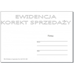 W-6 Ewidencja Vat korekt sprzedaży, format A5,