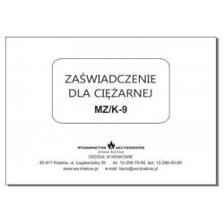 K-9 Zaświadczenie dla ciężarnej, papier offsetowy,