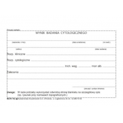 N-16a Wynik badania cytologicznego, papier