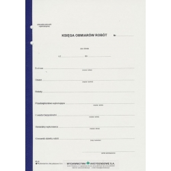 Pb-2/s Księga obmiarów robót, papier samokopiujący