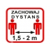 Naklejka informacyjna Zachowaj Dystans NA-4A