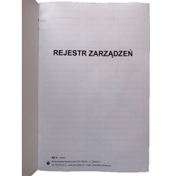 RZ-1 Rejestr zarządzeń